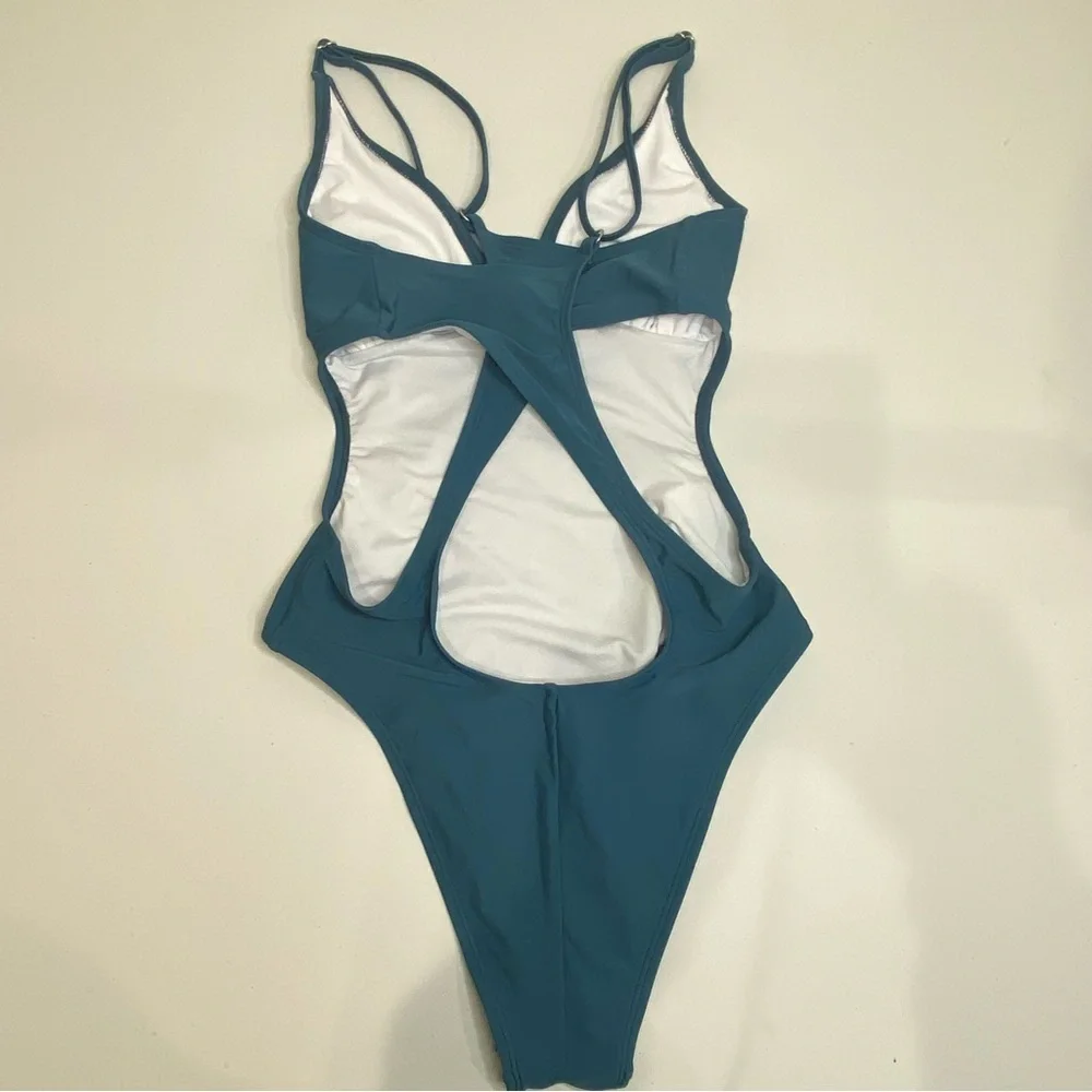 Cupshe Women’s One Piece Swimsuit Sz Small NWT Adjustable Straps